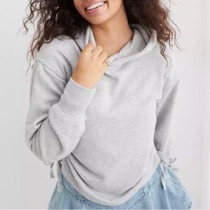 Aerie Cinched Up Hoodie Gray Small